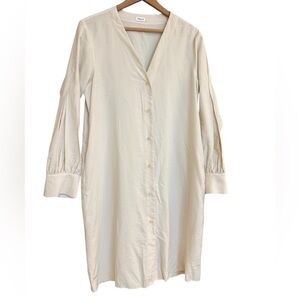 Filippa K NWOT size 4 (slightly oversized) Cream V-Neck Bishop Sleeve Dress